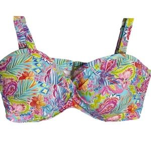 Sunsets Curve Plus Size Floral Print Twist Underwire Bikini Top